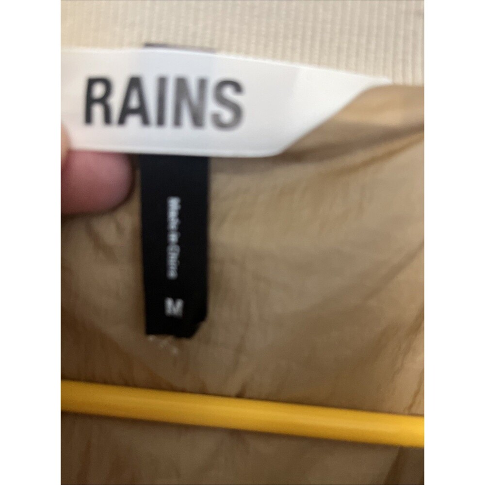RAINS Women's Kofu Fleece Short Bomber Jacket Full Zip Beige Size Medium - Picture 10 of 14